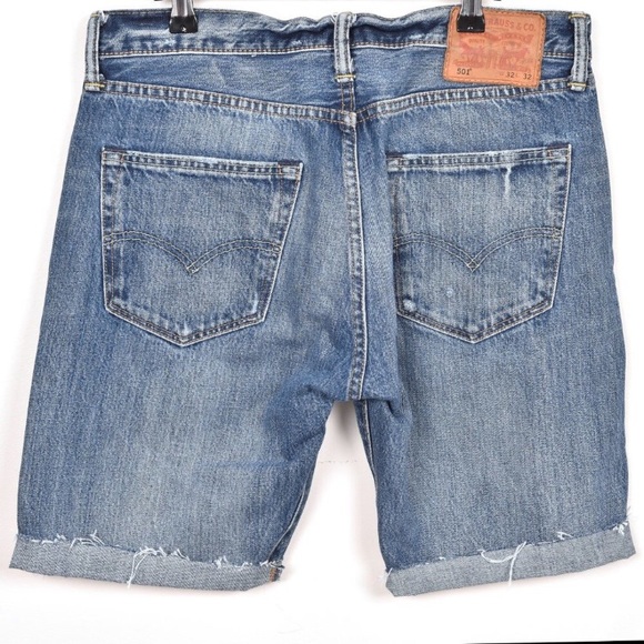 Levi's 501 Button Fly Cutoff Jean Shorts Medium Wash Distressed. - Picture 2 of 7